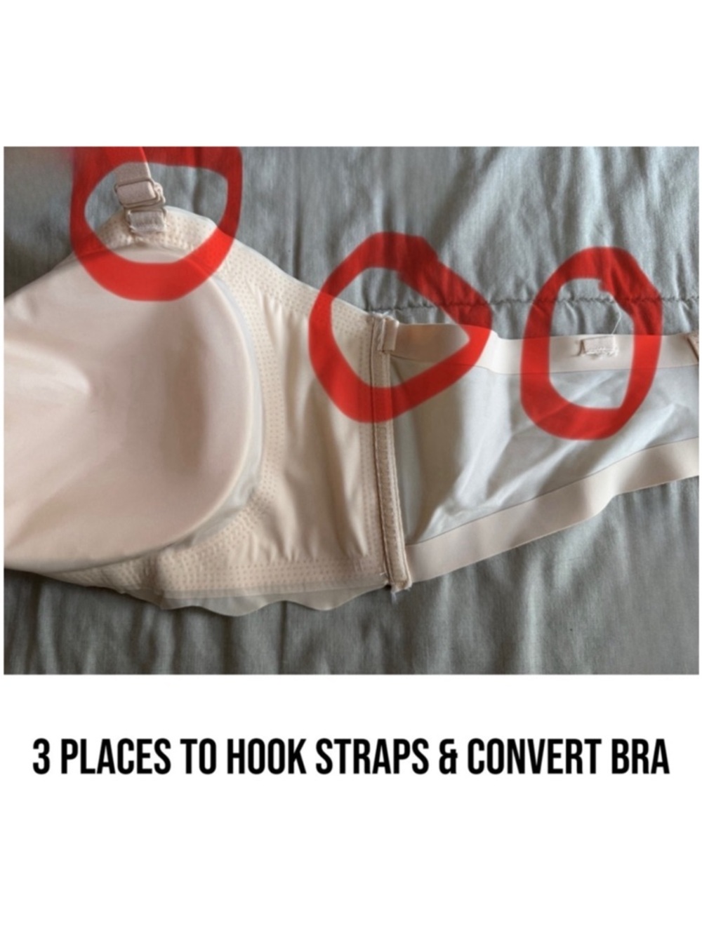 Bandeau Push Up Bra Seamless Convertible Plus Size Full Support in Cream NWOT - Picture 8 of 17